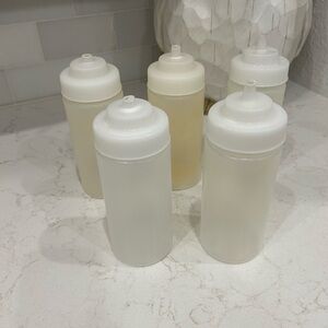 Set of 5 White and Cream Bottles